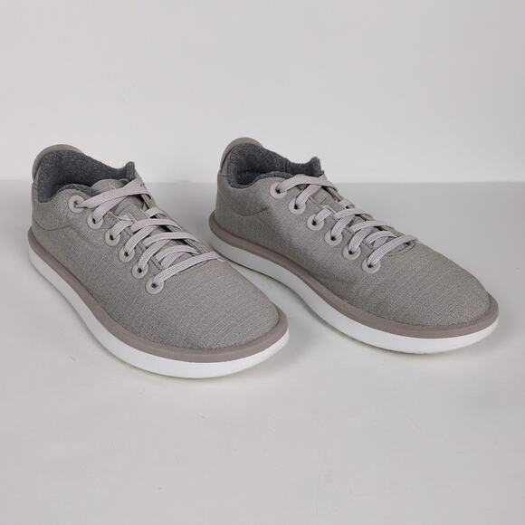 ALLBIRDS Wool Piper Woven Lace Up Sneaker in Pewter Grey Blizzard Sole Women's 7 - Picture 2 of 8